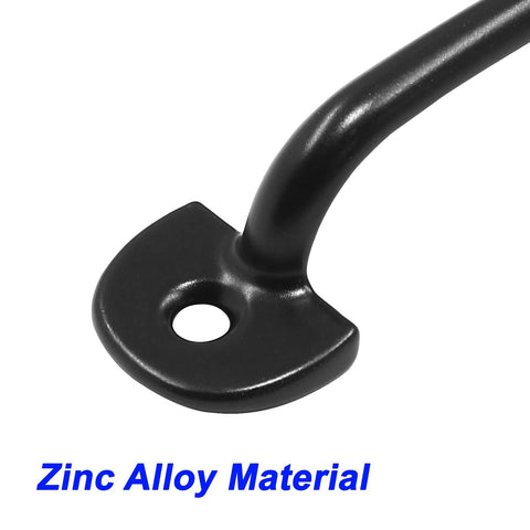 Close-up of 20 Pack Mini Vintage Cabinet Pull Handles Black Zinc Alloy 60mm Length with hole, labeled 'Zinc Alloy Material'