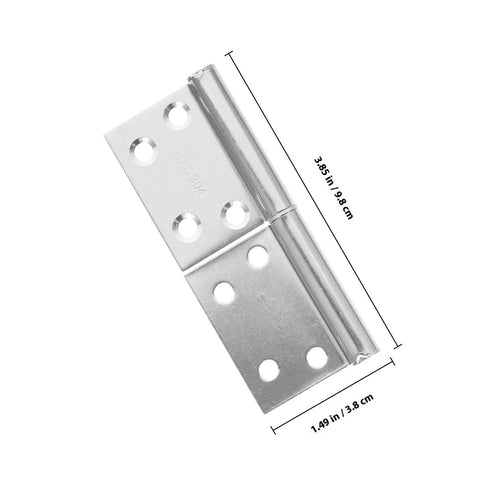 Flag Shaped Lift Off Door Hinges Set Easy Install Stainless Steel Hardware with dimensions 3.85 in and 1.49 in shown