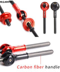Ultralight Titanium Quick Release Skewer Set For Carbon Fiber Road And MTB Wheels, 40.35g Each, with Ti Axis and Carbon Handle, Black
