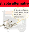 Generator Fuse Replacements 6.3A 250VAC 5x20mm 6 Pack for 10000005117, shown with generator background