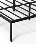 Close-up of Heavy Duty 18 Inch Full XL Metal Bed Frame Zero Flex Rock Solid Steel Platform Base showing matte black finish and support design.