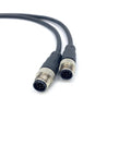 16.4ft M12 8 Pin A Code Double Male Connector Cable 5M AWG24 PVC Wire Industrial Molded Cable IP67 Threaded Lock 30V 2A