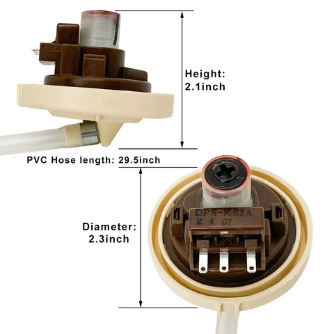 Washer Water Level Pressure Sensor Switch Assembly for Samsung DC96 01703C Replacement dimensions