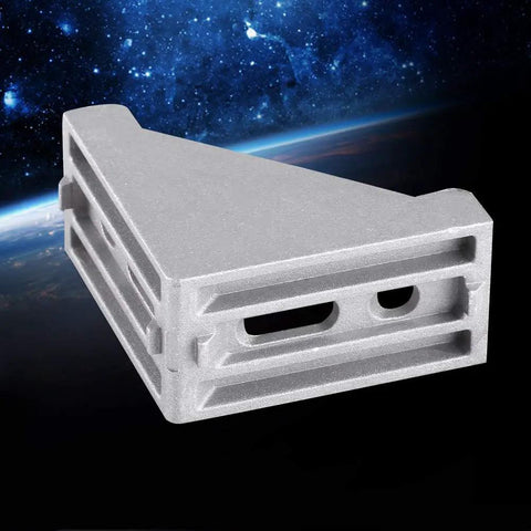 Heavy Duty Aluminum Alloy L Shape Corner Bracket Right Angle Brace 58x58mm with reinforced design against starry background