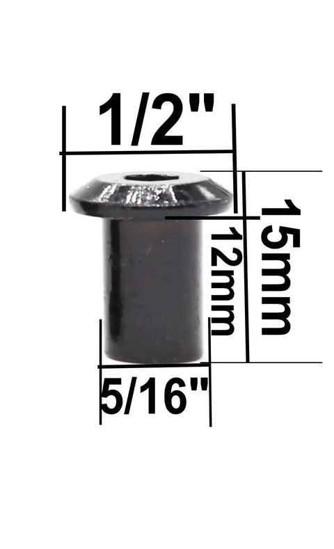 Premium M6 X 15mm Black Hex Socket Cap Bolts And Nut Hardware Kit With Four Millimeter Allen Wrench, detailed view of bolt dimensions.