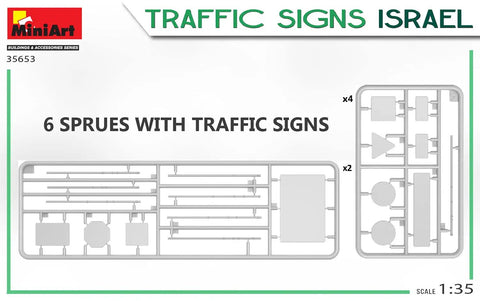 Dope One Thirty Five Scale Israel Traffic Signs Model Kit Detailed Realistic Building Pieces For Dioramas And Military Displays