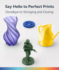 High Speed Petg Filament 1.75mm 1Kg White smooth prints including soldier, vase, gear, and watering can models.
