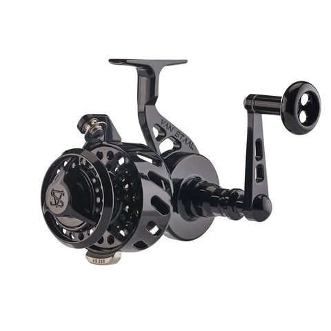 VS-X2 Spinning Reel With Fully Machined 6061 One Piece Body And Stem, Sealed Design With Titanium Main Shaft side view