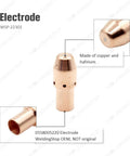 90A PT38 Plasma Cutter Electrode Kit For Torch Maintenance Includes 10 Pieces Five Electrodes 0558005220 details on copper material