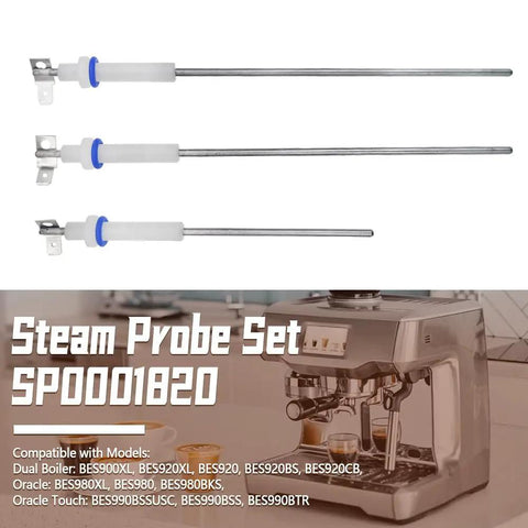 Premium Steam Probe Replacement Kit For Breville And Sage Dual Boiler Espresso Makers, with three metal probes for easy installation.