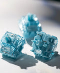 Close-up of V5 Creamy Blue 5 Pin 45gf Pre Lubed Tactile Keyboard Switches for Mechanical Gaming Keyboard, displaying smooth design.