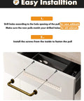 Antique Brass Cabinet Pulls Set 10 Pack, 5 Inch Center Hole Classic Vintage Retro Drawer Handles shown during installation