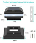 Dimensions and accessories of Solar Post Cap Lights Outdoor No Wiring Deck Lighting 52 LED 160 Lumen for Wooden Posts.