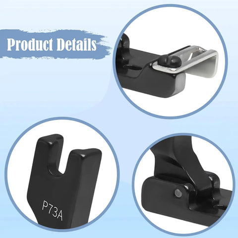 Pro Grade Multifunction Hem Guide Presser Foot For Sewing Machines Durable Black Steel Attachment Delivers Smooth Even Hemming On Thin Fabrics And Lace Perfect For Home Sewing Projects And Small Garment Factory Work, black steel P73A presser foot
