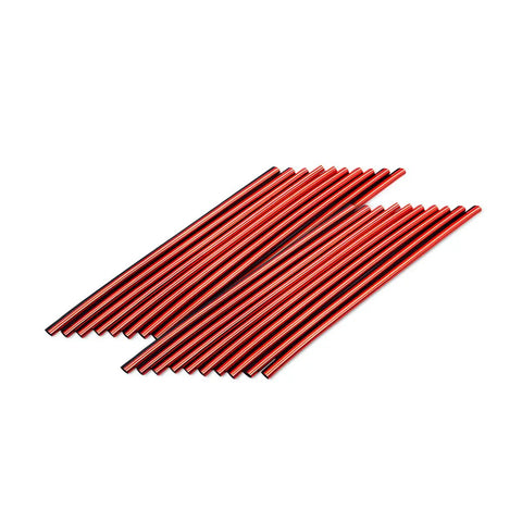 20 Piece Bendable Car Air Vent Decoration Strips, Waterproof Red Trim For Vent Outlets, shown laid out in stack