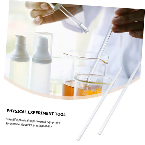 Two Pack Glass Sticks for Electrostatic Experiments in junior high school physics lab with beaker and pipette in use