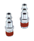 Premium Red 2 Pack 1/4 Npt Male Air Line Fitting Quick Connect Coupler Kit For Compressor Hose And Pneumatic Tools Industrial Type D Standard Heavy Duty, two fittings