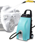 High Pressure Steam Cleaner, 2500W Or 3000W Portable Steamer With 3.5L Tank spraying steam on a car surface.