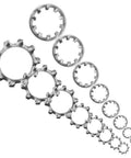 Stainless Steel External And Internal Tooth Star Lock Washer Circlip Snap Ring Kit 400 Pieces 8 Sizes 304 Grade displayed in various sizes