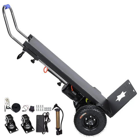Heavy Duty Electric Stair Climbing Dolly 1500W Motorized Stair Climber Cart Handles Up To 880 Lbs Loads, black with accessories