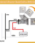 Two Pack Photocell Sensor For Outdoor Lights Dusk To Dawn Photoelectric Switch 120VAC 50 To 60 Hz Swivel Mount Weatherproof IP54 For Backyard Barns And All Outdoor Lighting wiring diagram with line, neutral, and load