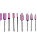 100 Pieces Polishing Stone Head Pro Grade Set For Grinder With 3mm Shank, visible in various shapes and sizes.