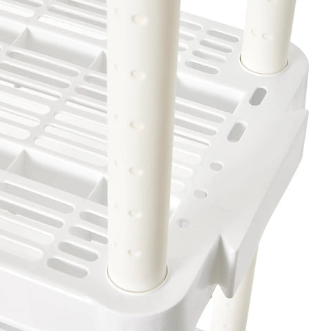 Real Deal Slick Four Tier Adjustable Height Storage Rack For Home Garage Laundry Room And Kitchen Pantry Medium Duty Organizer System Connectible Design White Two Pack Bundle