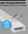 Close-up of TV Cord Hider Kit 34 Inch White Peel And Stick Cable Concealer showing adhesive backing and no-screw design.