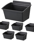 Six Pack Slatwall Storage Bins For Garage And Workshop, Pro Grade Plastic Slatwall Organizer Bins, stackable black bins
