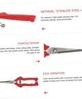 Two Pack Pruning Shears For Gardening Extendable Tree Pruner With Compact Design And Comfortable Handles, Anti Skid Grip, Lightweight Durable Garden Trimming Shears For Easy Pruning, red stainless steel