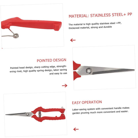 Two Pack Pruning Shears For Gardening Extendable Tree Pruner With Compact Design And Comfortable Handles, Anti Skid Grip, Lightweight Durable Garden Trimming Shears For Easy Pruning, red stainless steel