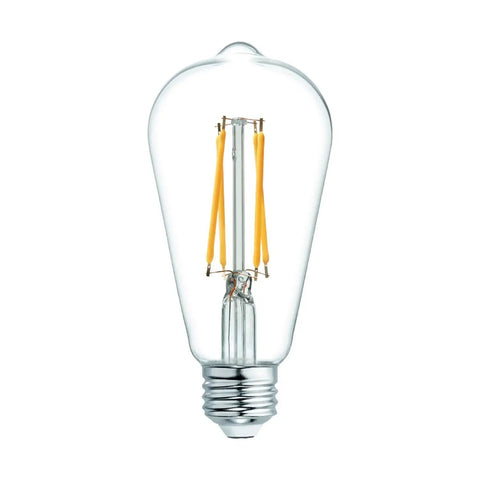 Retro Edison Style LED Bulbs Two Pack With Clear Glass Warm Candle Glow Six Watt LED Equivalent To Sixty Watt Dimmable Medium Base