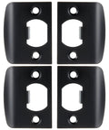 4 Pack Door Latch Backplates And Deadbolt Frame Filler Back Plate Universal Round Lip Black Restorer For Exterior Doors