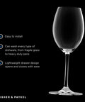 Elegant wine glass highlighting the versatility of the Series 7 Contemporary Single DishDrawer Countertop Dishwasher.
