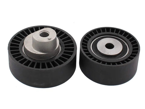 Beefed Up Pack Of 3 Drive Belt Tensioner Idler Pulleys Kit For BMW Vehicles including two visible pulleys