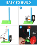 Steps to build DC motor science experiment from Hands-On STEM Generator Kit Set For Kids, easy assembly with no screws