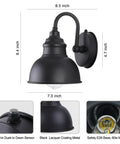 Gooseneck Barn Light With Dusk To Dawn Sensor Outdoor Old School Farmhouse Wall Sconce For Patio Porch Garage, Black Finish