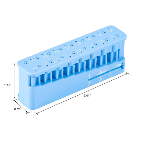 Pro Grade Endodontic Measuring Tools Holder For Root Canal Work Autoclaveable Endo Files Block Ruler With Clear Scale Durable Medical Grade PP Dental Instrument Mount For Precise Measurements, 7.44" x 1.23"