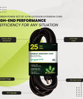 Contractor Grade 16 Slash 3 25 Foot Outdoor Extension Cord Black For Power Tools And Outdoor Equipment Moisture Resistant