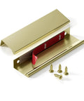 Edge Finger Pulls For Cabinets Peel And Stick On Kitchen Drawers No Drill Hidden Self Adhesive Brushed Brass 3 Inch Pack Of 6