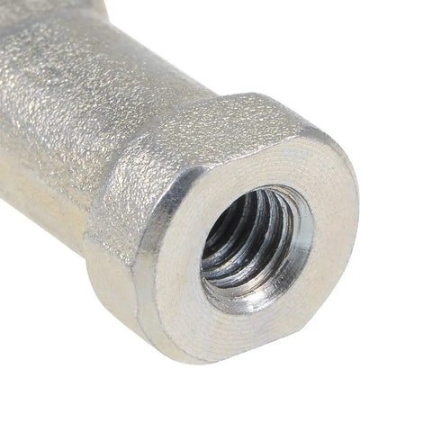 6mm Rod End Bearing With M6x1.0 Left Hand Thread, Female Ball Joint, 4 Pack For Machinery And Automation, Spherical Joint In Carbon Steel Housing, Built Tough For Hydraulic Cylinders close-up threaded end