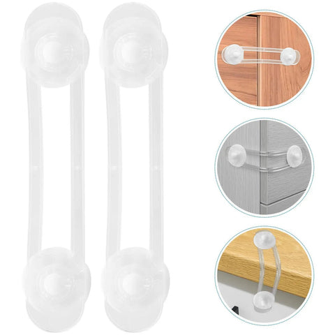4 Pack Kid Proof Cabinet Locks for Drawers and Furniture, flexible adhesive strips, no drilling, strong hold, white safety locks for home use