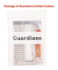 Guardians crinkle cutter set of 2 with wooden handles and stainless steel wavy blades, packaged in a clear bag