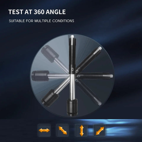 Portable Brinell Hardness Tester NDT230 with 360-degree impact module for Rockwell and Brinell testing on various materials.
