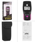 Stud Finder Wall Scanner, Electronic Stud Detector with LCD Display for Wood, Metal, AC Wire, and Joist - Center and Edge Finding Tool for Home Improvement and DIY with user manual and pouch.