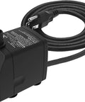 Front view of Ultra Quiet Submersible Water Pump With Dry Burn Protection 160 GPH Designed For Fountains, Hydroponics, Ponds, and Aquariums.