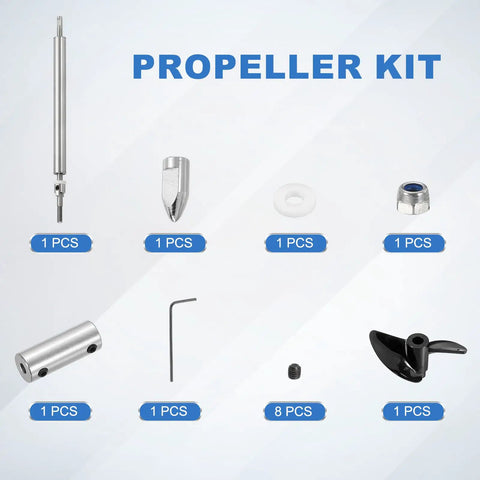 Drive Shaft And Propeller Universal Joint Kit For RC Boats, 200mm Shaft, 150mm Sleeve, 36mm Hub, Stainless Steel Two Blade Propeller