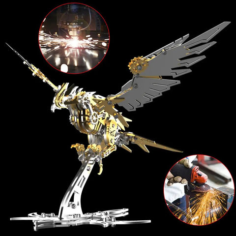 Killer 3D Metal Puzzle For Adults Falcon Predator Eagle Model Kit With DIY Assembly Mechanical Bionic Bird For Brain Teasers And Hobbyists Ideal Gift For Model Enthusiasts Science Lovers And Collectors 279 Pieces, assembled metal eagle display