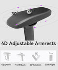 4D adjustable armrest of Gaming Chair With 4D Adjustable Armrests And A 170 Degree Recline, Next Level Comfort For Long Sessions And 320 Lb Capacity, High Back Ergonomic Computer Chair With Lumbar Support, Fabric Office Chair For Adults.