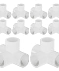 1 Inch PVC 4 Way Tee Fitting For DIY Frames And Structures, Schedule 40 Furniture Grade, 10 Pack, Slip On Connector Set